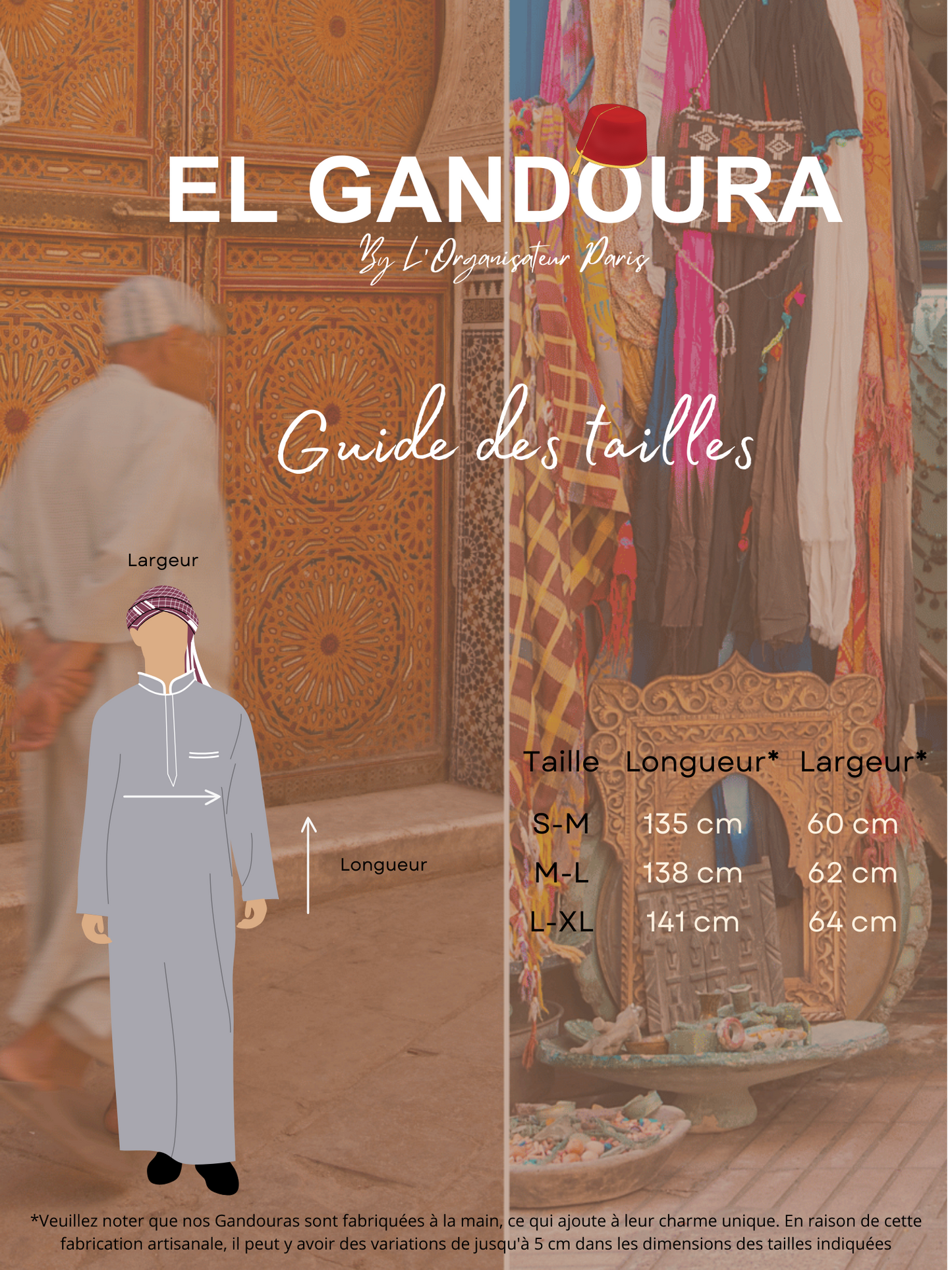 Gandoura/Qamis Homme Gris Argent - Artisanat Traditionnel en Coton de Qualité Supérieure